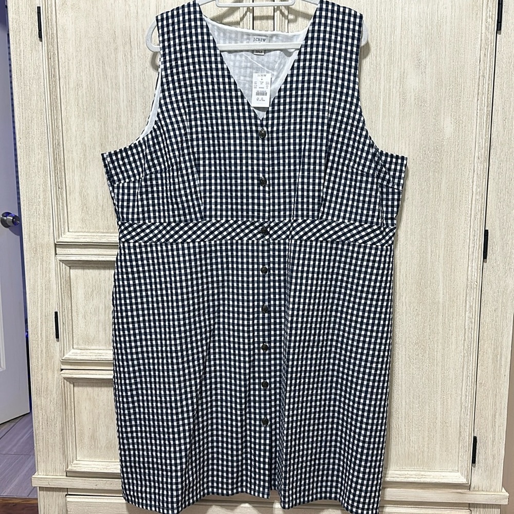 NWT J. Crew Gingham Dress Size 24